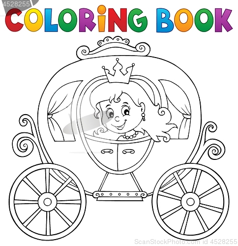 Image of Coloring book princess carriage theme 1