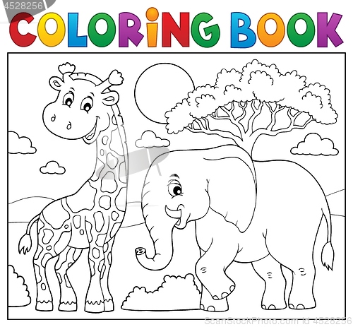 Image of Coloring book African nature topic 8