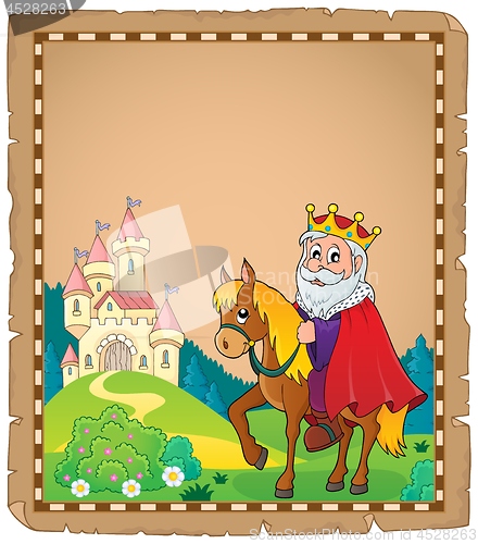 Image of Parchment with king on horse theme 3