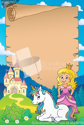 Image of Princess and unicorn theme parchment 1