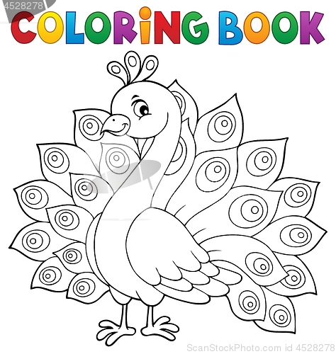 Image of Coloring book peacock theme 1