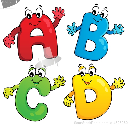 Image of Cartoon ABCD letters theme 2