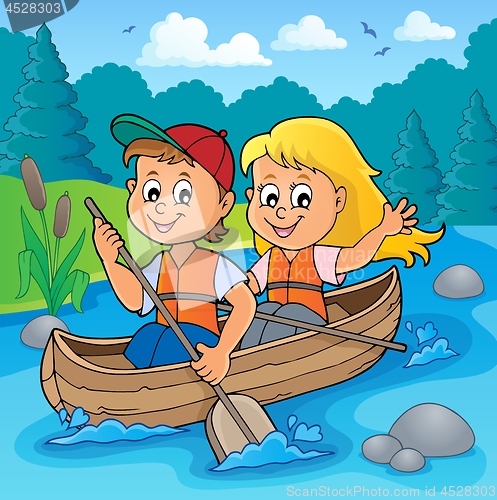 Image of Kids in boat theme image 2