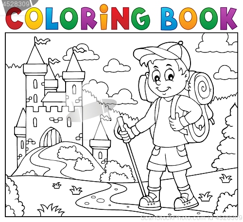Image of Coloring book hiker boy topic 2