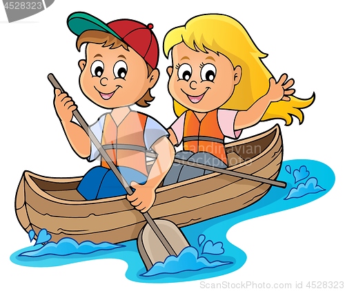 Image of Kids in boat theme image 1