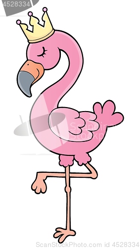Image of Flamingo with crown theme image 1