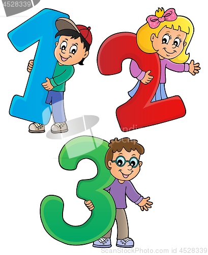 Image of Children with numbers theme 1