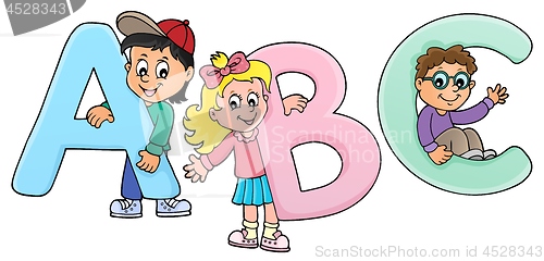 Image of Children with letters ABC theme 2
