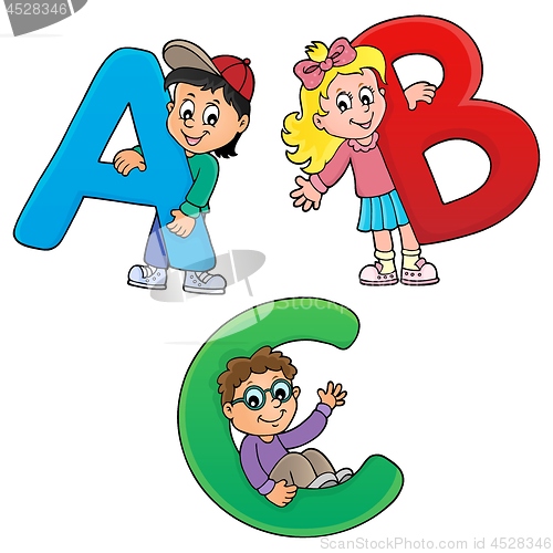 Image of Children with letters ABC theme 1
