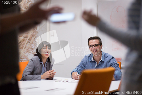 Image of Business Team At A Meeting at modern office building