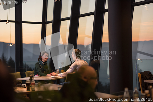 Image of Couple on a romantic dinner at the restaurant