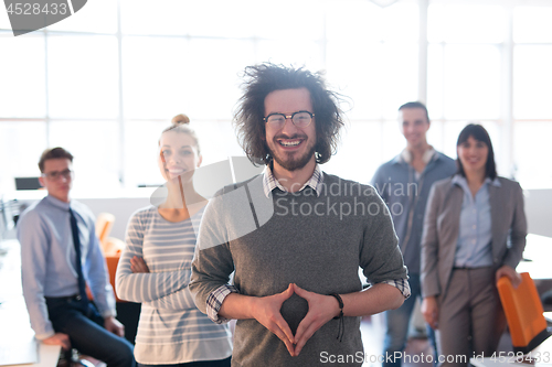 Image of Portrait of young casual businessman