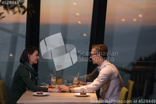 Image of Couple on a romantic dinner at the restaurant