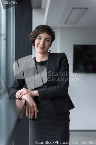 Image of Portrait of successful Businesswoman by the window