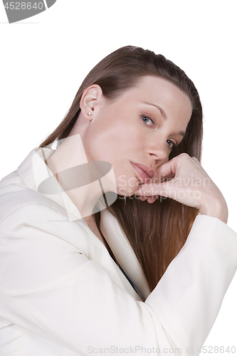 Image of close up of a beatuiful woman - isolated background