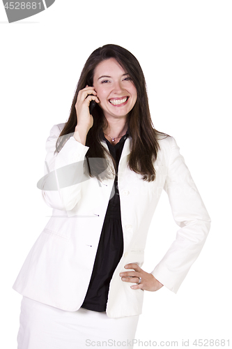 Image of Beautiful Woman Talking on the Cell Phone