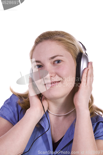 Image of Cute Girl Listening to Music