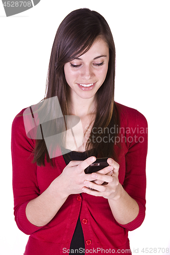 Image of Beautiful Girl Texting