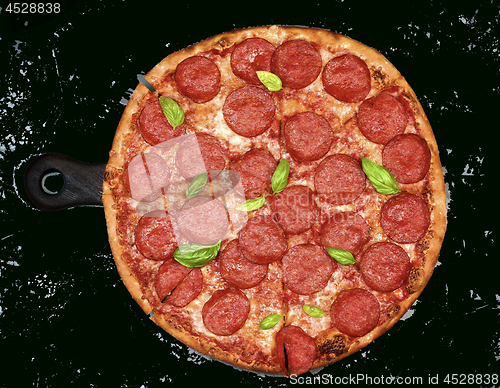 Image of Freshly Baked Pepperoni Pizza