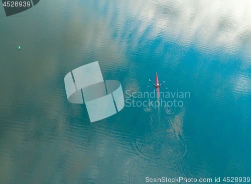 Image of Kayaker rowing on the river