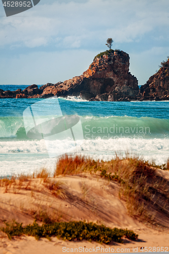 Image of Early sunlight on One Tree Rock coastal views