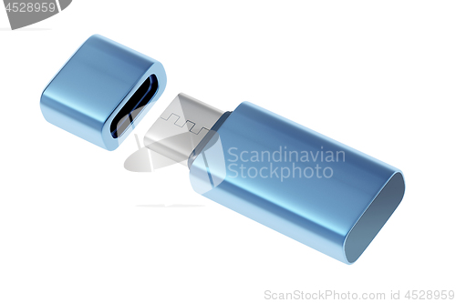 Image of Blue usb-c flash stick