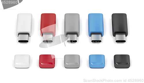 Image of Group of usb-c flash sticks