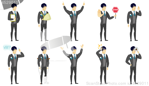 Image of Vector set of illustrations with groom character.