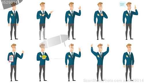 Image of Vector set of illustrations with groom character.