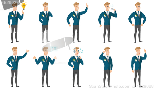 Image of Vector set of illustrations with groom character.