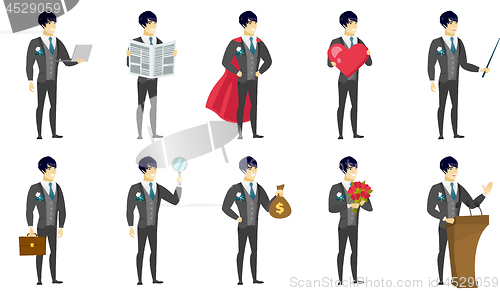 Image of Vector set of illustrations with groom character.