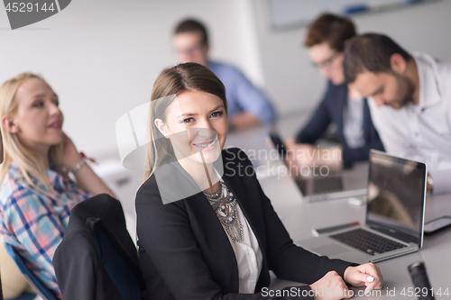 Image of Business Team At A Meeting at modern office building