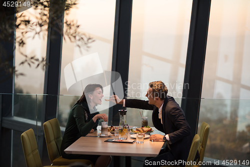 Image of Couple on a romantic dinner at the restaurant