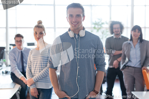 Image of Portrait of young casual businessman