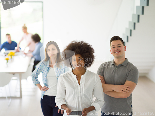 Image of Multiethnic startup Business Team At A Meeting at modern office 