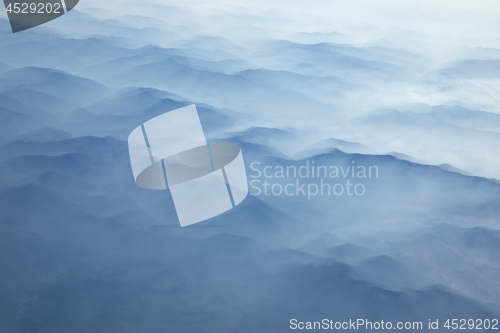 Image of Carpathian Mountains from above at winter