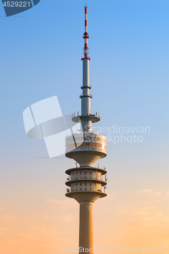 Image of Olympic broadcast tower or Olympiaturm in the Olympic Park in Mu