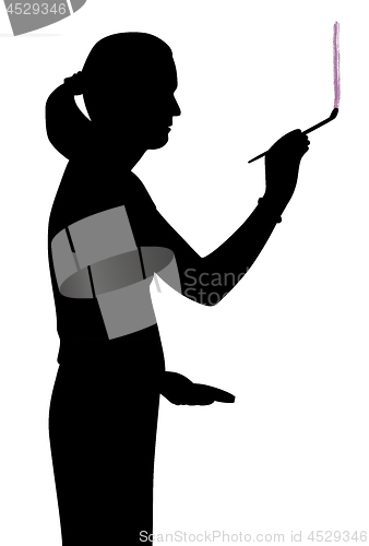 Image of Woman artist painting