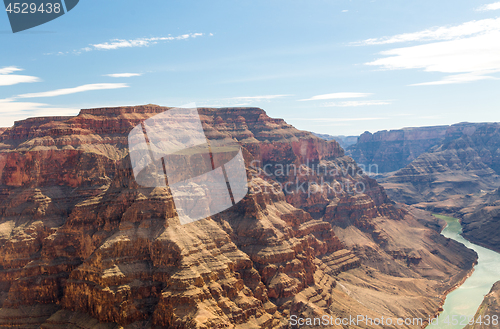 Image of view of grand canyon cliffs and colorado river