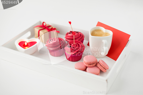 Image of close up of red sweets for valentines day