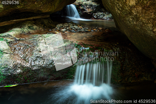 Image of Waterfall flow through cavern