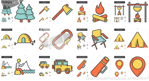 Image of Travel and holiday line icon set.