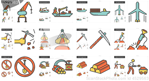 Image of Industry line icon set.