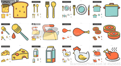 Image of Healthy food line icon set.