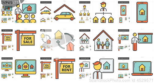 Image of Real estate line icon set.