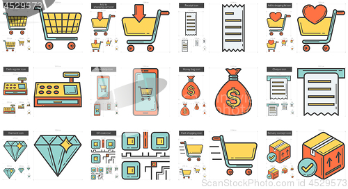 Image of Shopping line icon set.