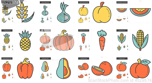 Image of Healthy food line icon set.