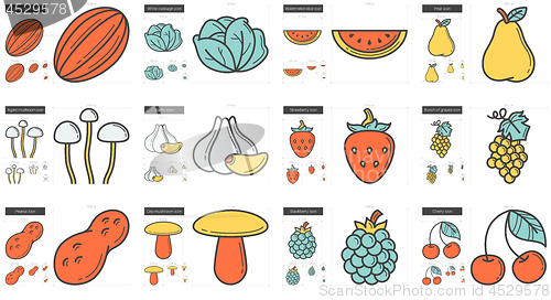 Image of Healthy food line icon set.