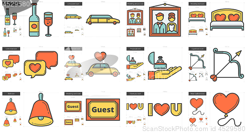 Image of Family line icon set.