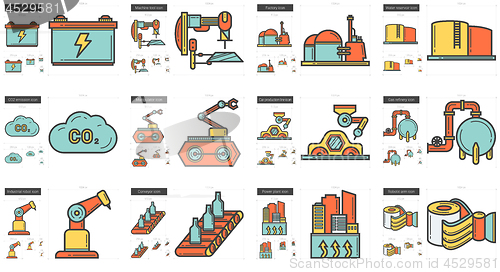 Image of Industry line icon set.